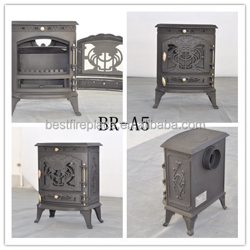 Smokeless multi fuel cast iron stove parts Baroque indoor heating fireplace