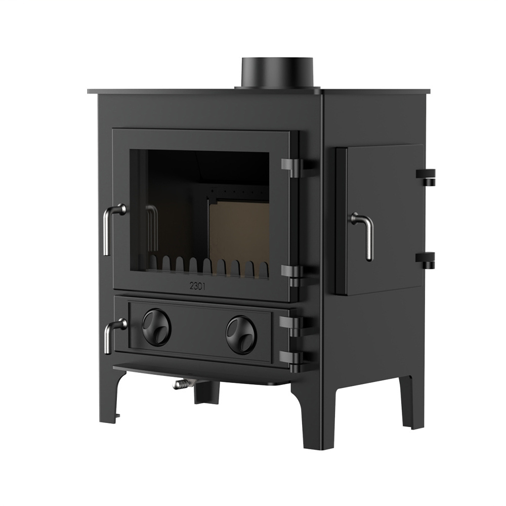 Custom wood burning stove fireplace Double sided glass door Wood pellet burning stove