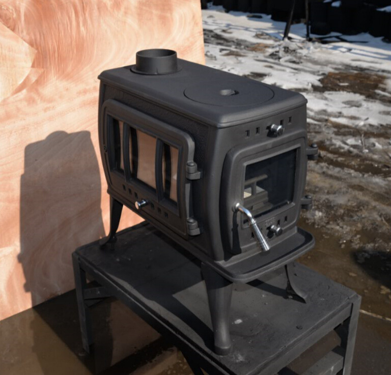 Cast iron wood burning stove cooking stove with double door