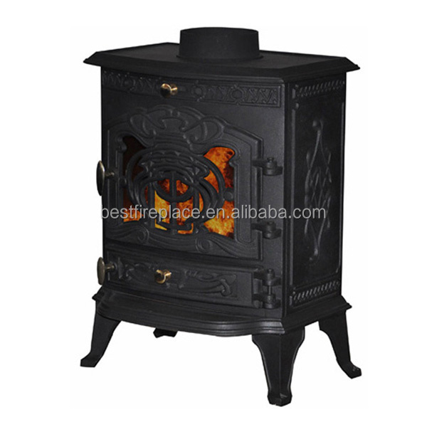 Smokeless multi fuel cast iron stove parts Baroque indoor heating fireplace