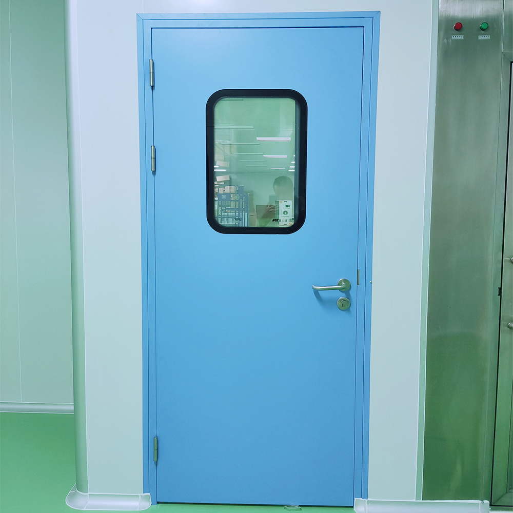 Hospital Cleanroom System Interior Swing Doors Flush Stainless Steel Doors Cleanroom Fireproof Airtight Doors