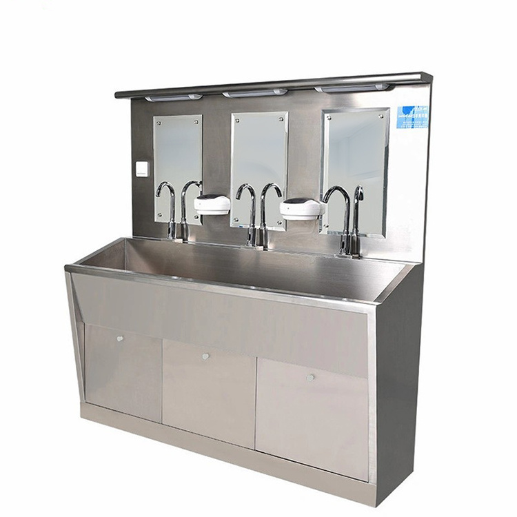 Medical Scrub Sink Hospital 304 Stainless Steel Single Double Medical Hand Washing Sink For Operating Room