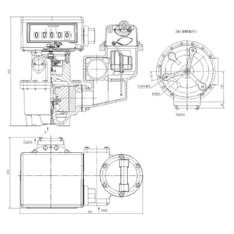 Bestfueling heavy oil fuel gas smith meter preset bulk positive displacement flow meter