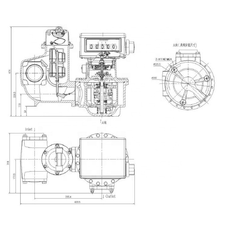 Bestfueling FMC series positive displacement flow smith meter high precision industrial PD fuel flowmeter with printer