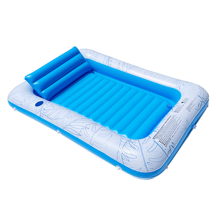 Inflatable Tanning Pool Lounger Float 4 in 1 Blow Up Pool Floating Raft Tanning Bed