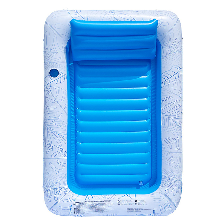 Inflatable Tanning Pool Lounger Float 4 in 1 Blow Up Pool Floating Raft Tanning Bed