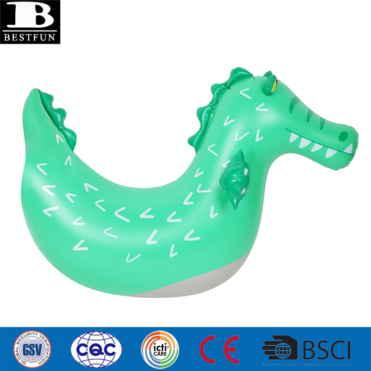 factory customized vinyl inflatable crocodile ride-on pool float durable plastic PVC blow up kiddy swimming rider toys