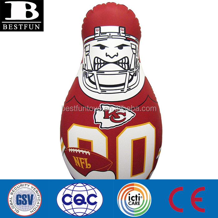 factory customized inflatable NFL dummy portable NFL player lawn figure kids bop bag play sports dummy kids punching bag toys