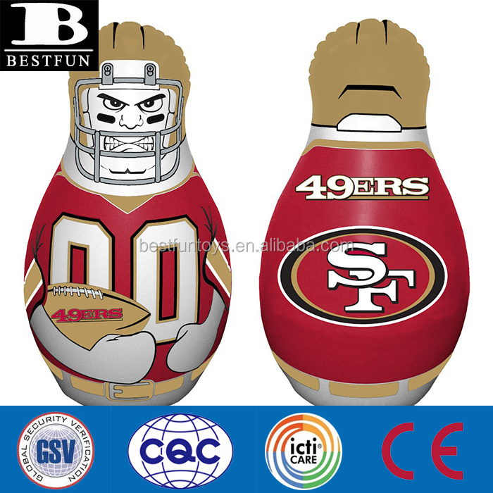 factory customized inflatable NFL dummy portable NFL player lawn figure kids bop bag play sports dummy kids punching bag toys