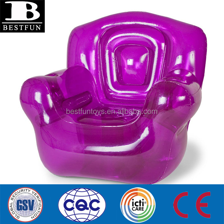 high quality plastic inflatable chair for adult durable PVC inflatable single sofa folding inflatable bubble chair