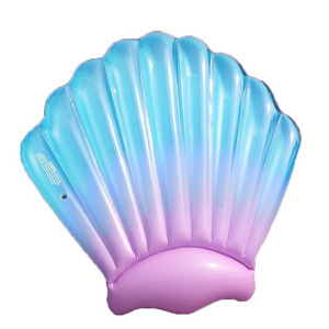 thickened PVC jumbo inflatable gradient scallop clam shell pool float water party swimming air mattress lounge island floating