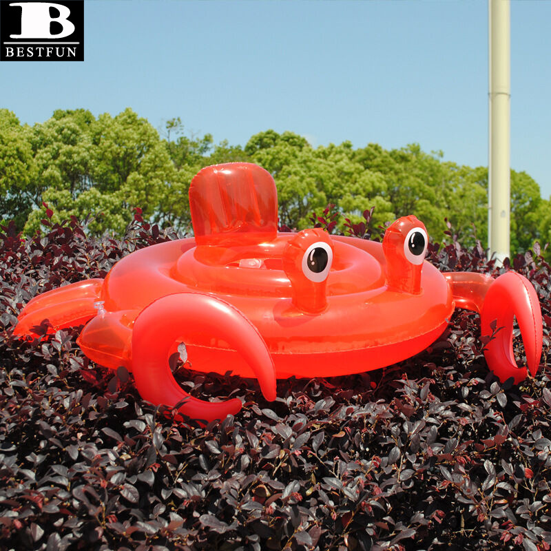 customized PVC inflatable crab baby swimming chair thickened plastic blow up toddler water hammock seat swim tube float