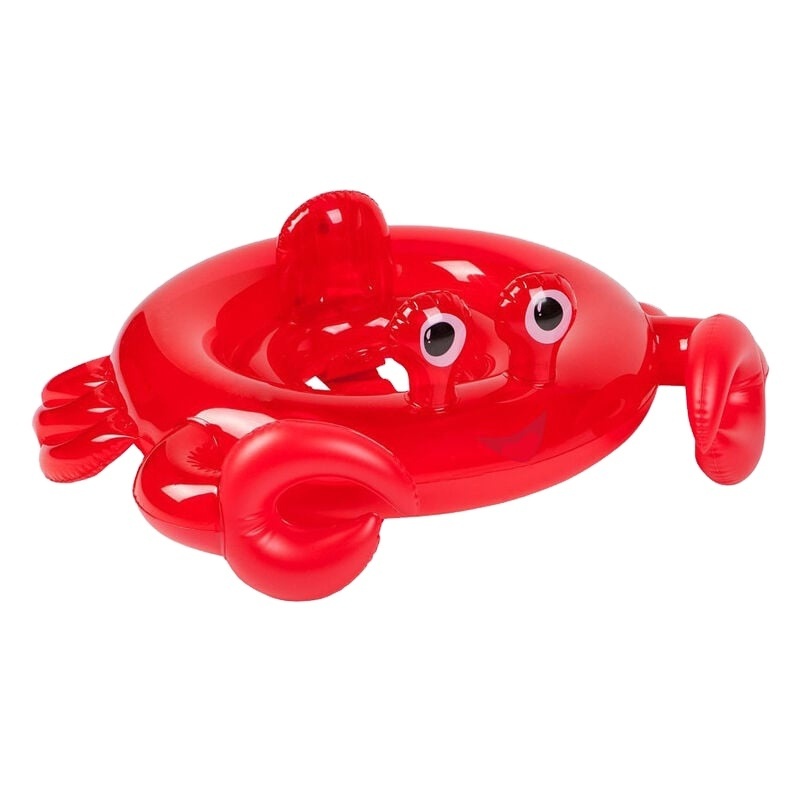 customized PVC inflatable crab baby swimming chair thickened plastic blow up toddler water hammock seat swim tube float