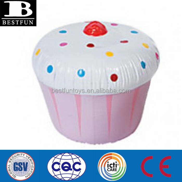 factory funny party cupcakes toys decoration vinyl large inflatable cupcake plastic birthday cupcake decoration toys for kids