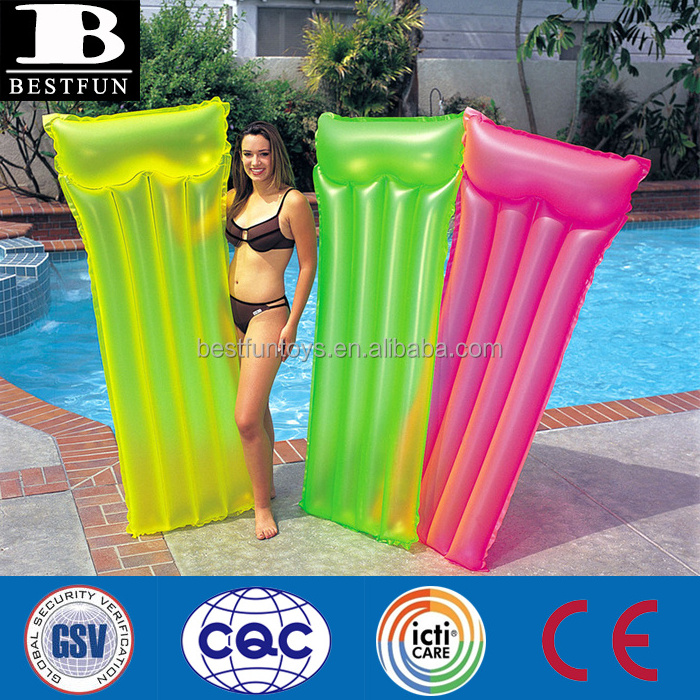 safety inflatable lie low inflatable beach mattress plastic lilo floating raft folding water mat pool float air mattress