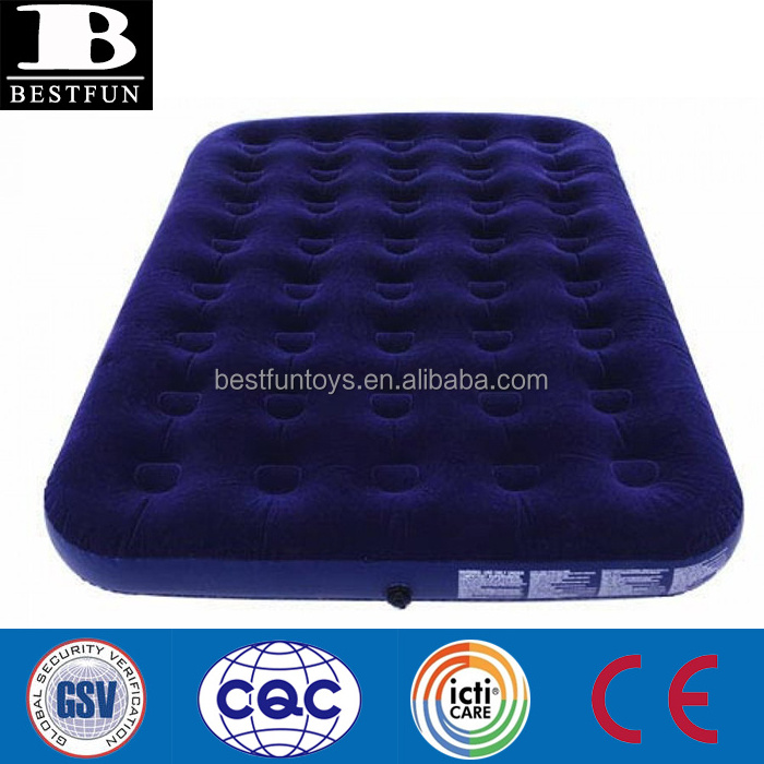 high quality comfortable and stylish flocked single inflatable air bed mattress portable camping single airbed