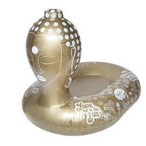 factory customized the Pool Room Luxury large Inflatable Buddha Pool Floats custom shape water mat raft lilo mattress