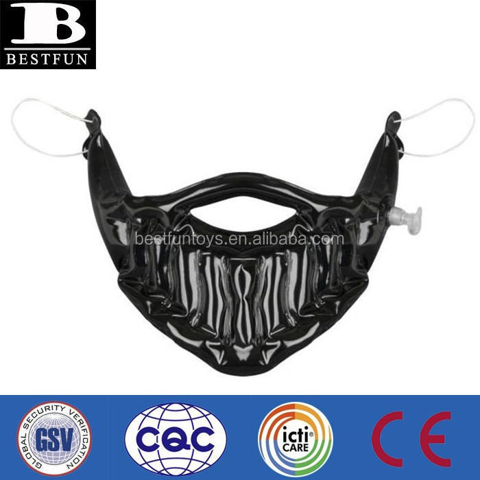 soft PVC inflatable beard for gentlemen big black beard party props fake mustache beard for sale