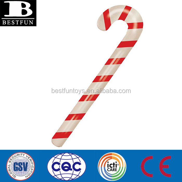 durable PVC Christmas Candy Cane Inflatable Decoration plastic foldable candy cane toys for kids