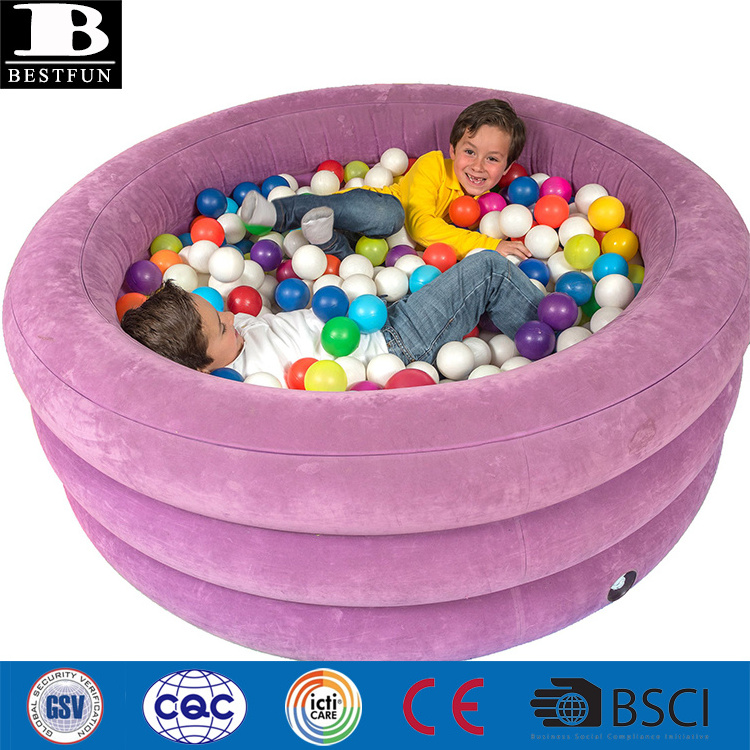 factory customized comfortable flocking large inflatable ball pit pool indoor ball pool