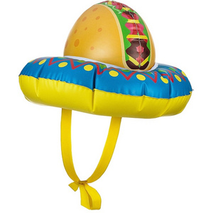 factory customized eco-friendly vinyl inflatable taco hat soft PVC blow up party decoration