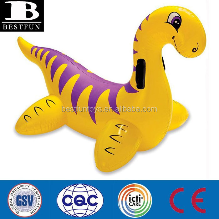 heavy duty PVC large inflatable dinosaur ride on swimming pool lake float seat water games toys for adult and kids ride on