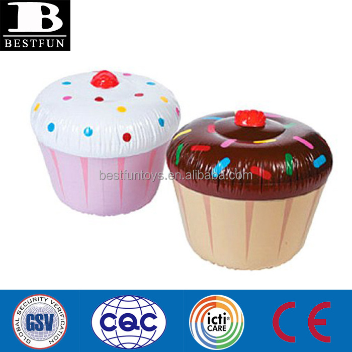 factory funny party cupcakes toys decoration vinyl large inflatable cupcake plastic birthday cupcake decoration toys for kids