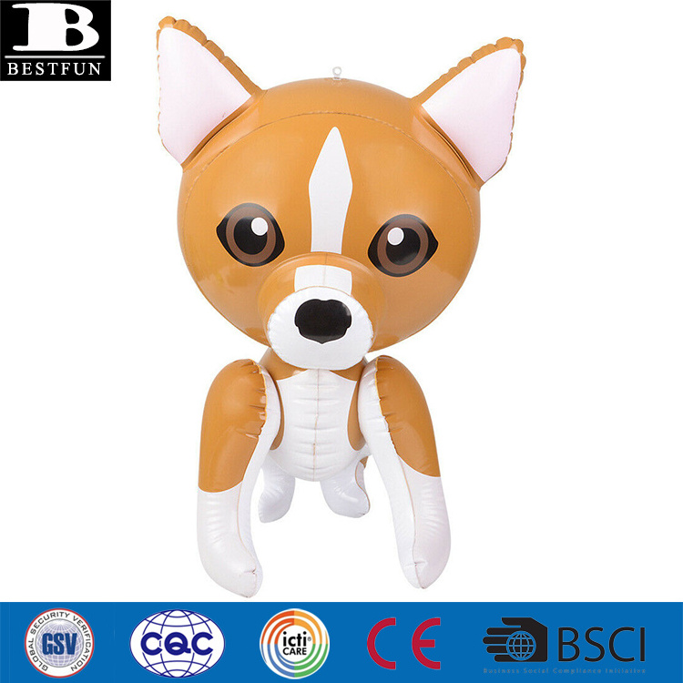 factory customized vinyl inflatable chihuahua fox toys durable plastic blow up baby wolf 3D animal party decoration toys