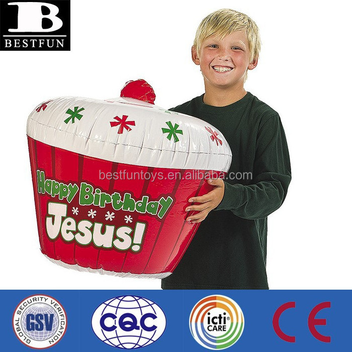 OEM factory Happy birthday jesus giant inflatable cupcakes big plastic cupcake decorations for easter