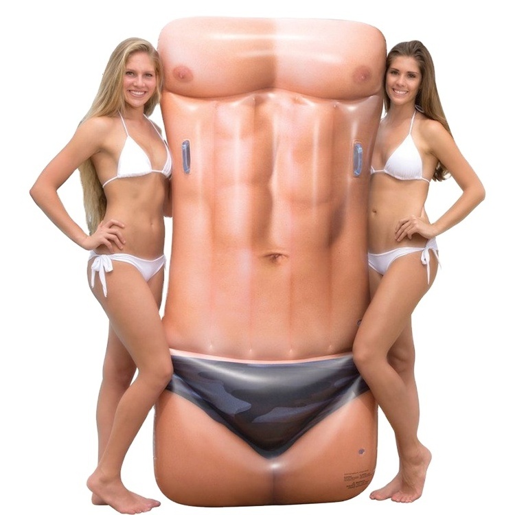 heavy-duty vinyl inflatable men's hot body pool float realistic body feature pool raft island inflatable water air lilo mattress