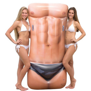 heavy-duty vinyl inflatable men's hot body pool float realistic body feature pool raft island inflatable water air lilo mattress