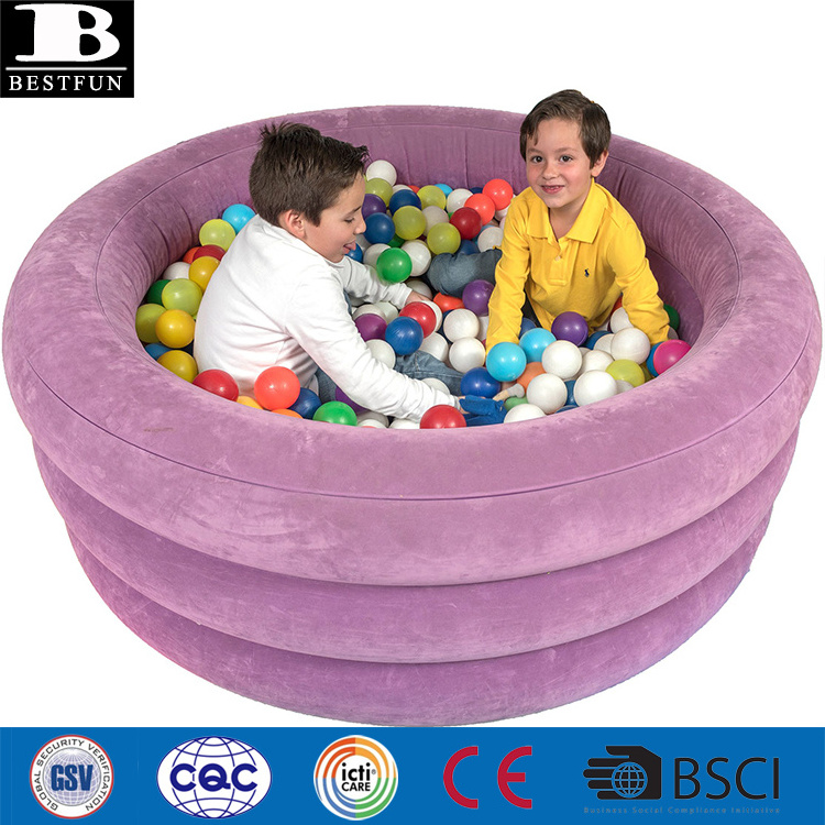 factory customized comfortable flocking large inflatable ball pit pool indoor ball pool