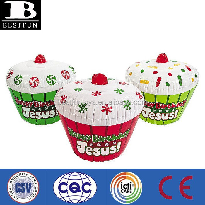 OEM factory Happy birthday jesus giant inflatable cupcakes big plastic cupcake decorations for easter