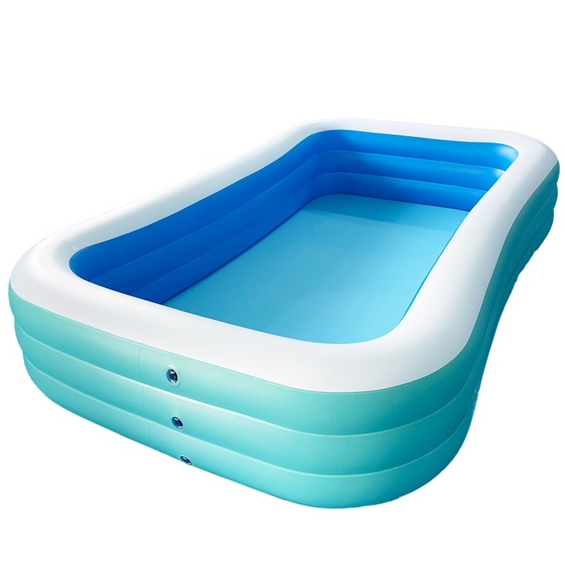 10ft inflatable swimming pools for kids, adults, easy set above ground summer water play center rectangular pool jumbo ball pit