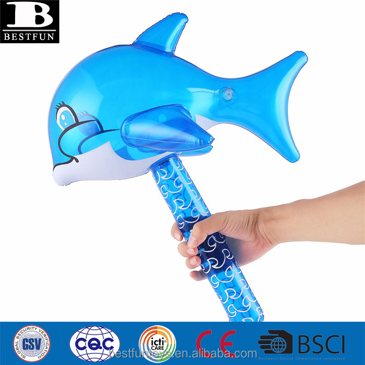 Big Dolphin Inflatable Hammer Air Hammer With Bell Kids Children Blow Up Toys Big Size Inflatable Toys For Kids