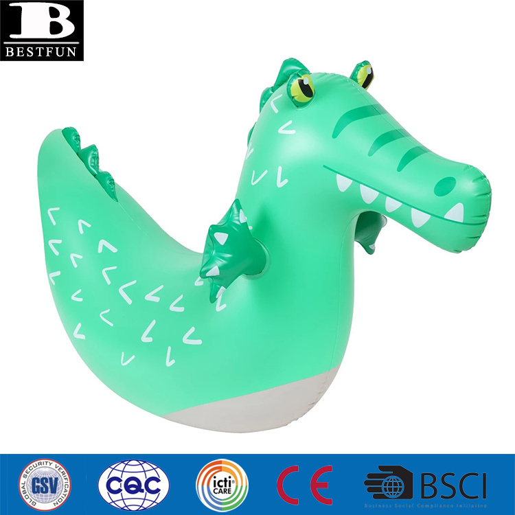 factory customized vinyl inflatable crocodile ride-on pool float durable plastic PVC blow up kiddy swimming rider toys