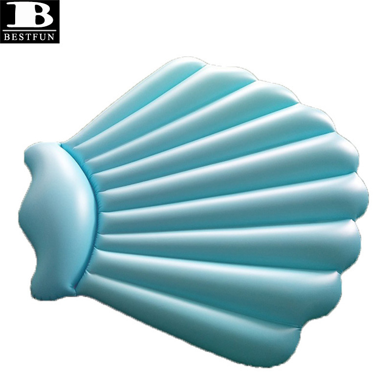 thickened PVC jumbo inflatable gradient scallop clam shell pool float water party swimming air mattress lounge island floating