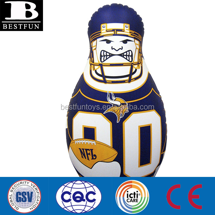 factory customized inflatable NFL dummy portable NFL player lawn figure kids bop bag play sports dummy kids punching bag toys