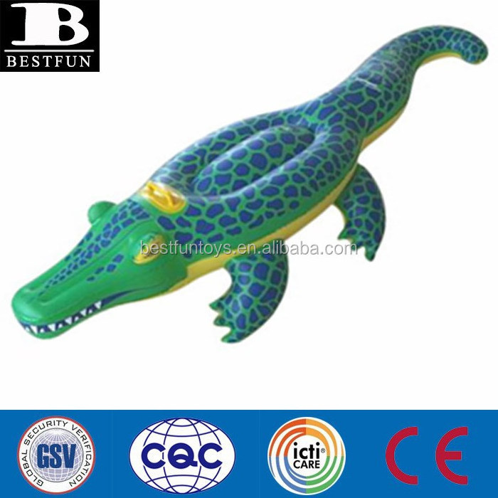 factory customized Inflatable Crocodile Floating Rider Water Floating Bed swimming raft pool float