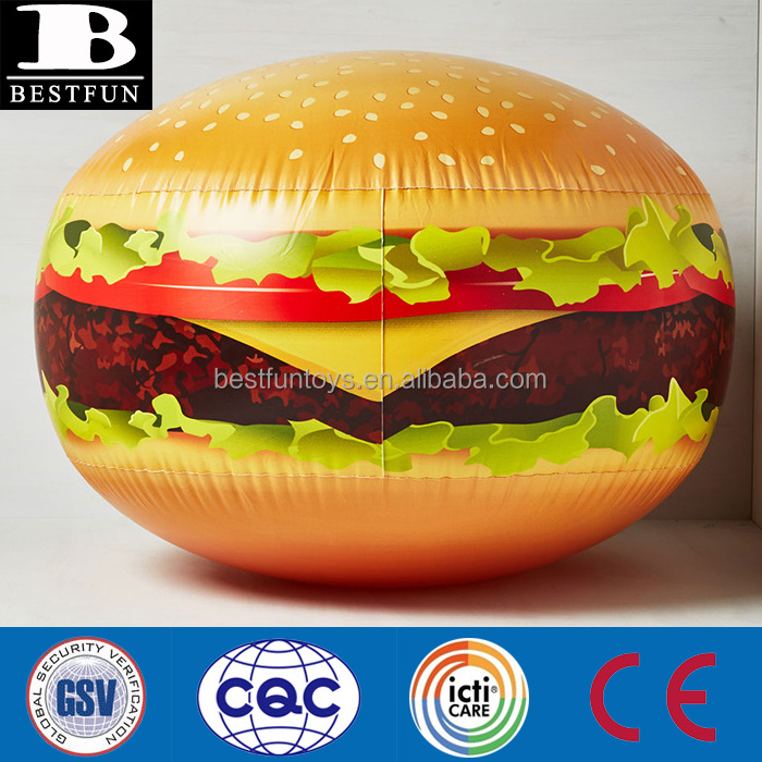 Promotional Custom Jumbo PVC Inflatable cheeseburger Giant Plastic Inflatable hamburger large Inflatable Burger shaped