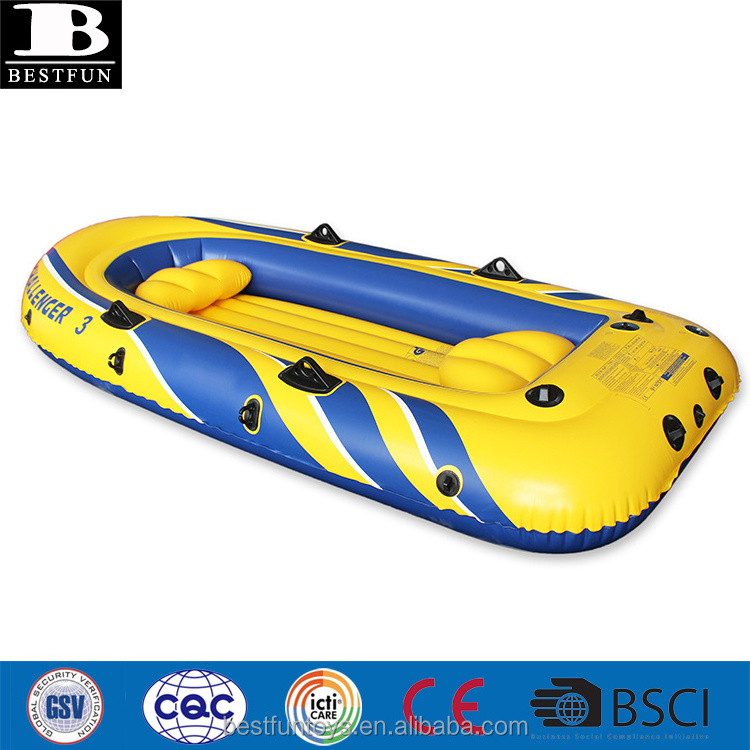 factory customized 3-person thicken PVC folding portable fishing rigid inflatable rowing boat