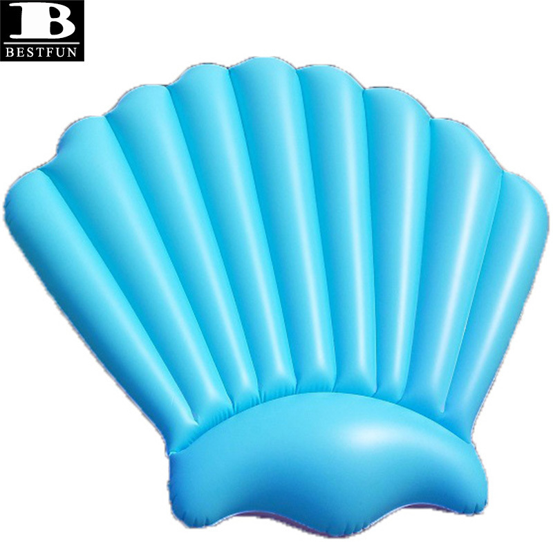 thickened PVC jumbo inflatable gradient scallop clam shell pool float water party swimming air mattress lounge island floating