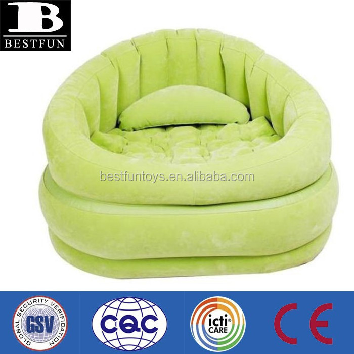 factory customized inflatable couch flocked plastic fold up relaxing couch single foldable couch chair