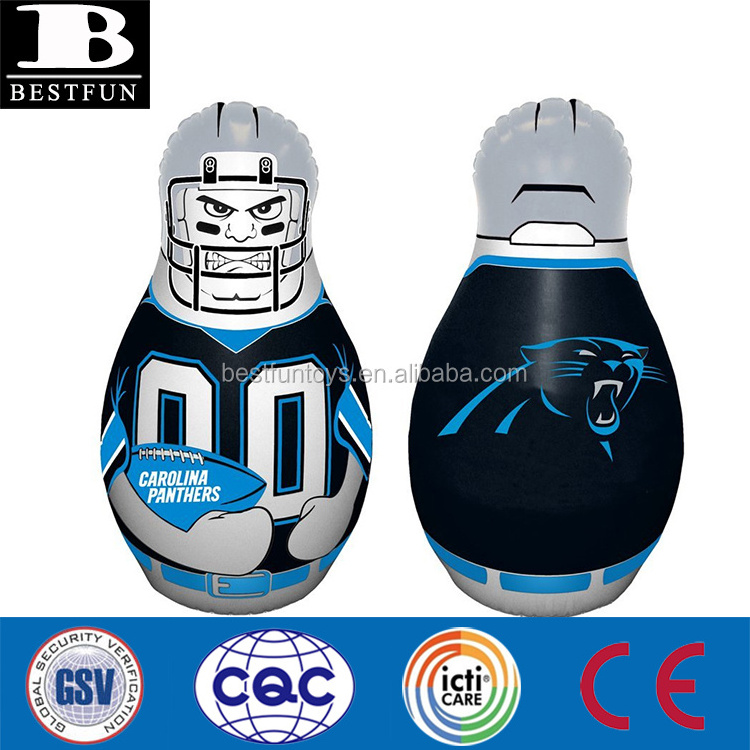 high quality inflatable NFL punching bop bag heavy-duty PVC blow up tumbler toys folding tackling buddy toys