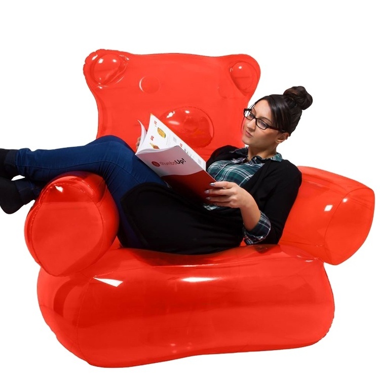 gummy bear inflatable chair heavy duty plastic funny bear sofa folding lovely bear inflatable chair