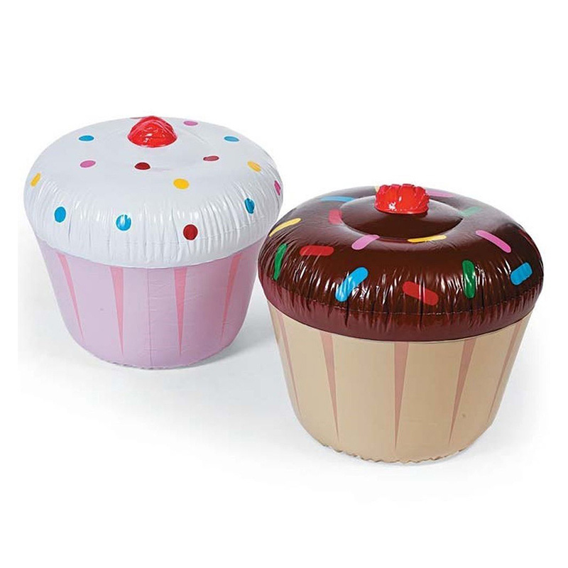 eco-friendly vinyl inflatable cupcake dessert durable plastic blow up pool birthday party fun float toys