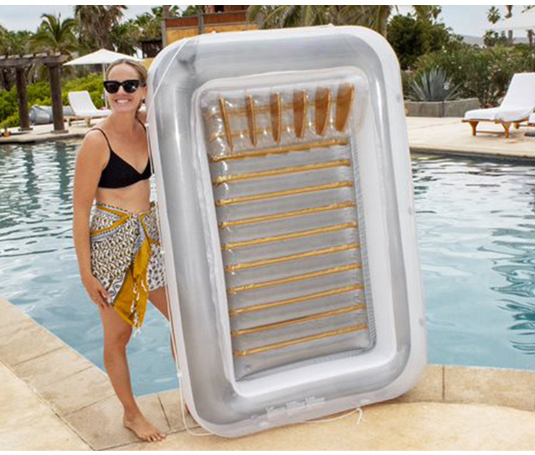 4 in 1 sun tan tub golden inflatable suntan tub floating lounger plastic tanning pool hybrid lounge raft float with pillow