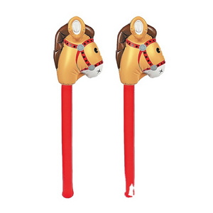 eco-friendly vinyl inflatable stick horse soft PVC animal toys for kids