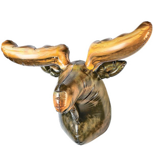 heavy duty PVC Inflatable Moose Head wall decoration plastic deer head sculpture custom artifical wall mounted animal head