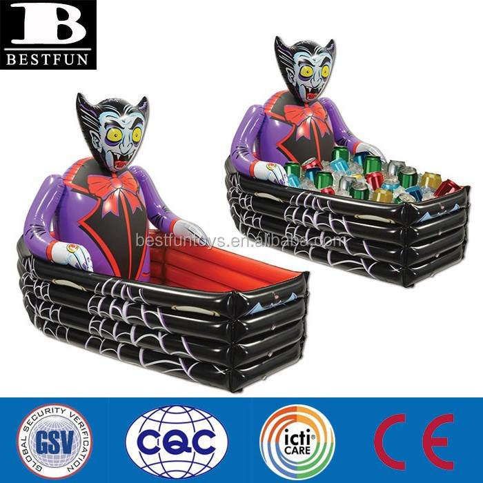 PVC Vampire coffin inflatable beer can cooler plastic ice cooler box Halloween party cooler